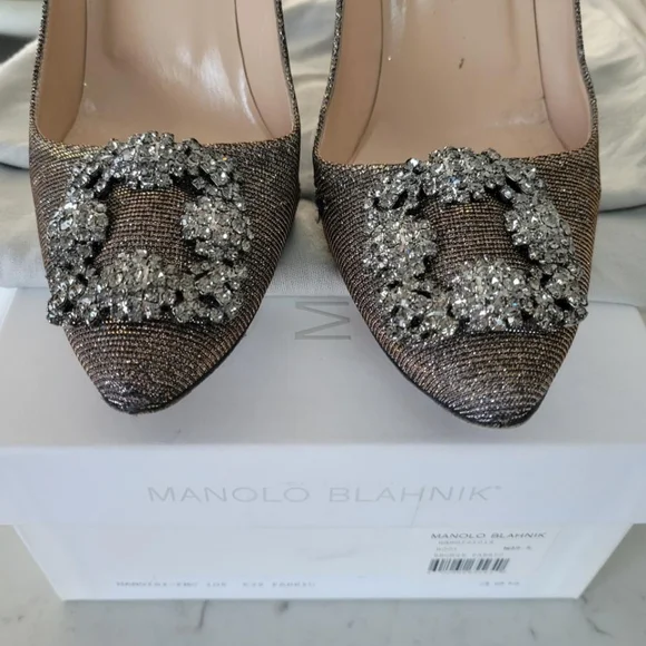 Manolo Blahnik Hangisi Jeweled Heels - Picture 10 of 10